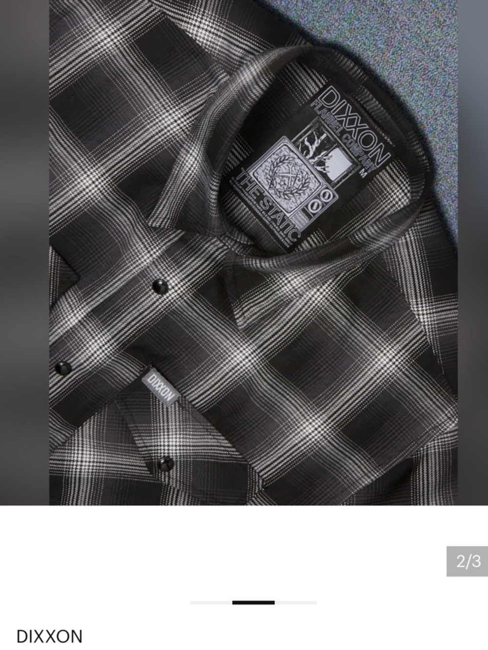 DIXXON Static Men’s Flannel Black White Size XL EUC - Picture 2 of 9